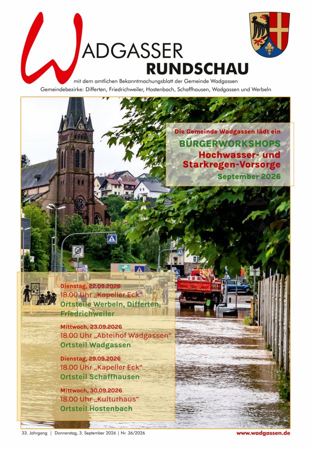 Wadgasser Rundschau Titelblatt 36/2026