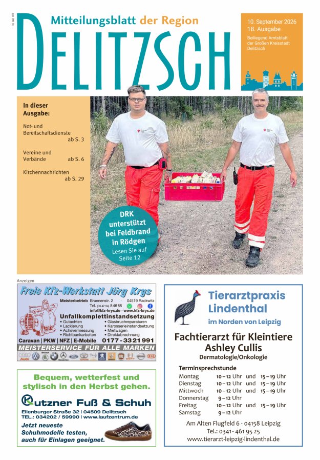 Mitteilungsblatt der Region Delitzsch Titelblatt 18/2026