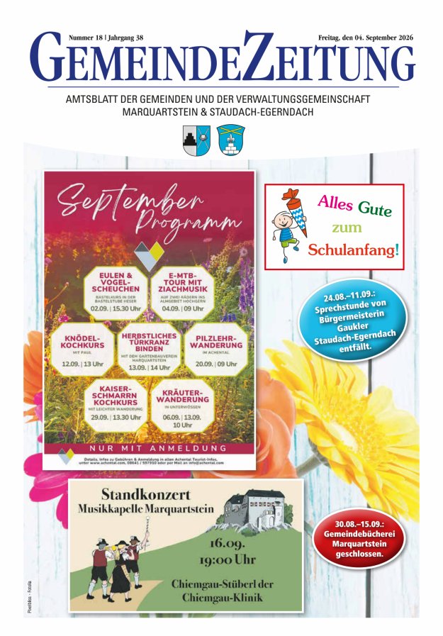 Marquartsteiner und Staudach-Egerndacher Nachrichten Titelblatt 18/2026