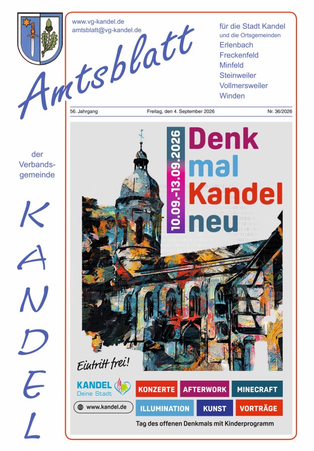Amtsblatt VG Kandel Titelblatt 36/2026
