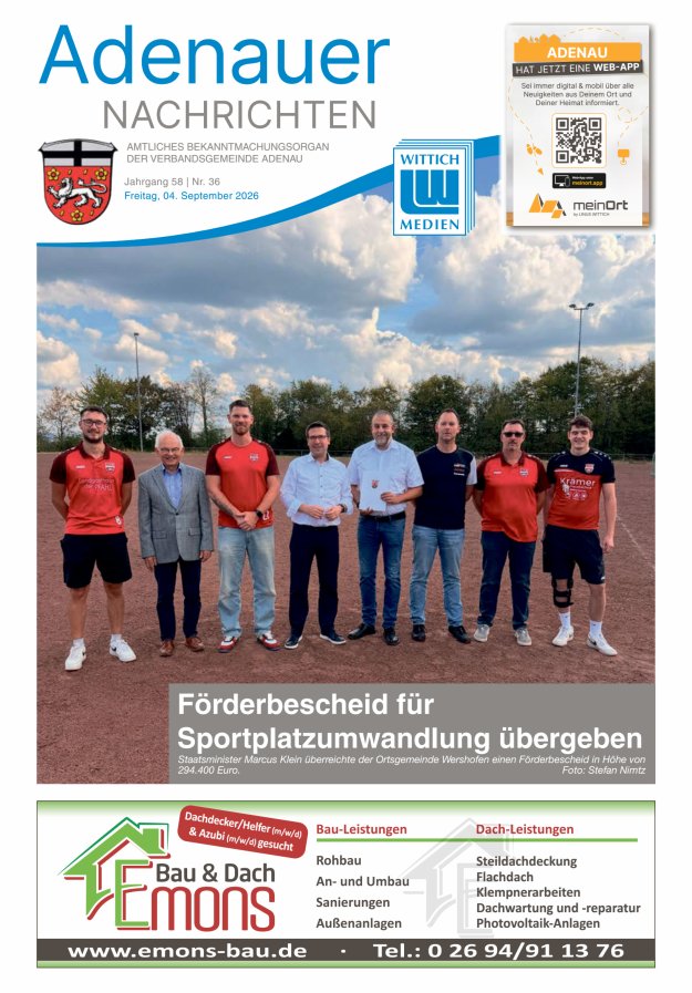 Adenauer Nachrichten Titelblatt 36/2026