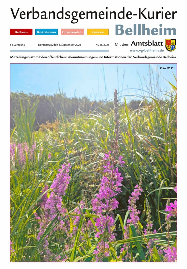 Verbandsgemeinde-Kurier Bellheim Titelblatt 36/2026
