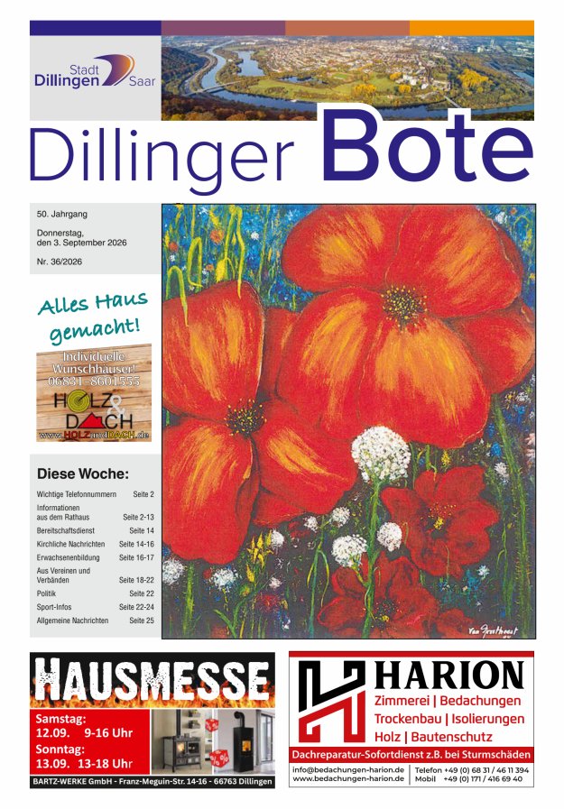 Dillinger Bote Titelblatt 36/2026