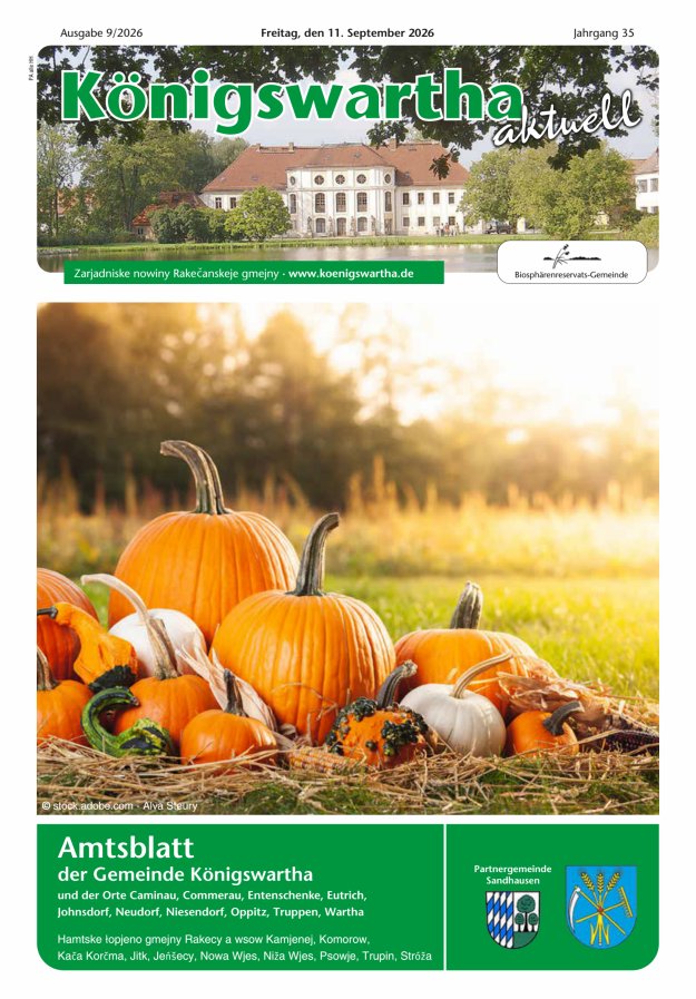Königswartha aktuell - Amtsblatt der Gemeinde Königswartha Titelblatt 09/2026