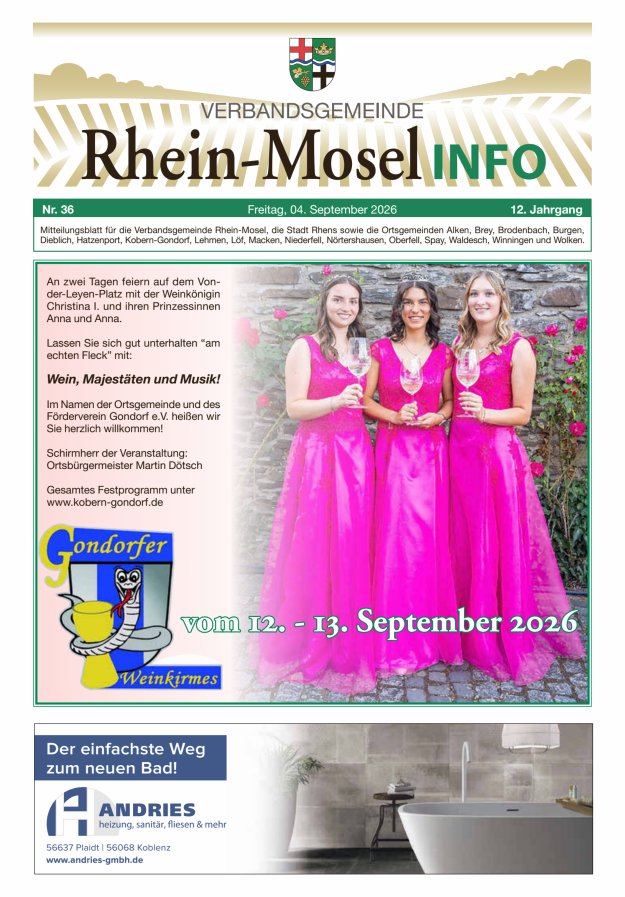 Rhein-Mosel Info Titelblatt 36/2026