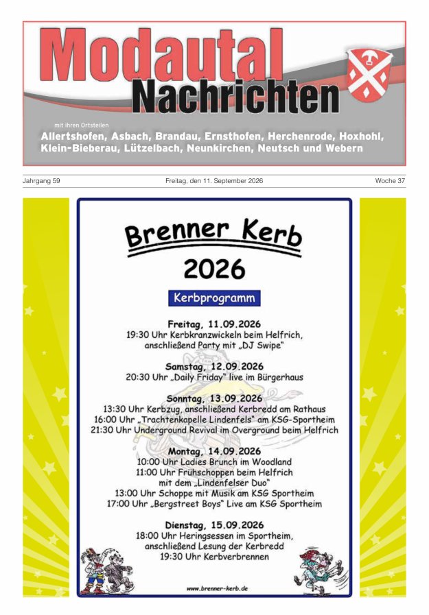 Modautal-Nachrichten Titelblatt 19/2026