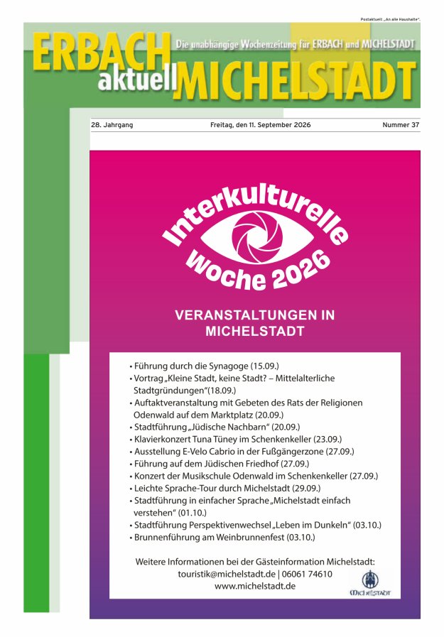 Erbach-Michelstadt aktuell Titelblatt 37/2026