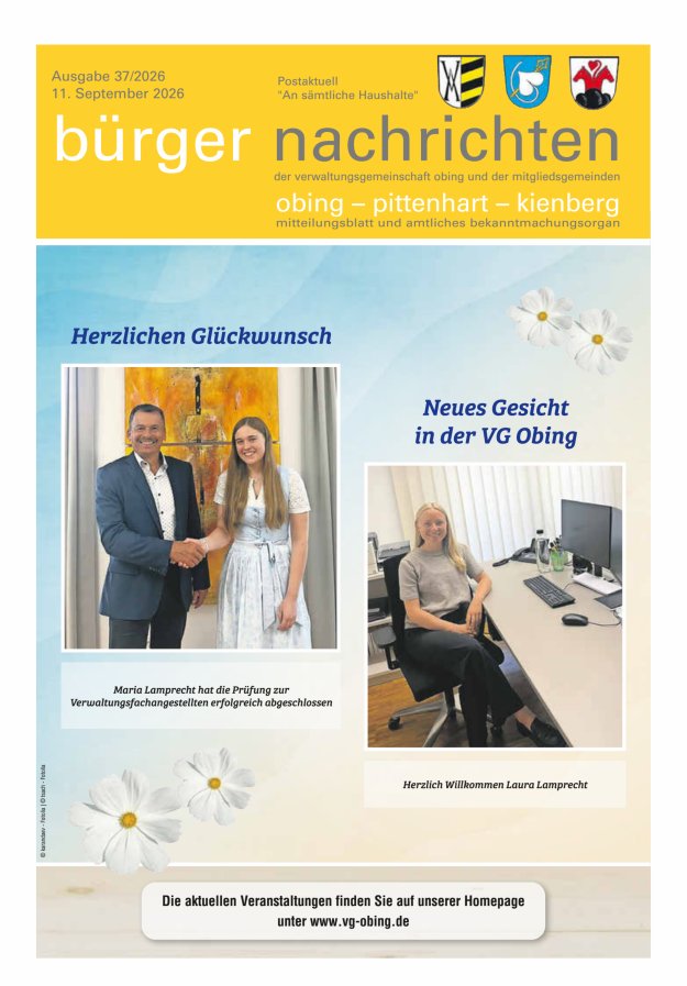 Bürger Nachrichten Obing Pittenhart Kienberg Titelblatt 37/2026