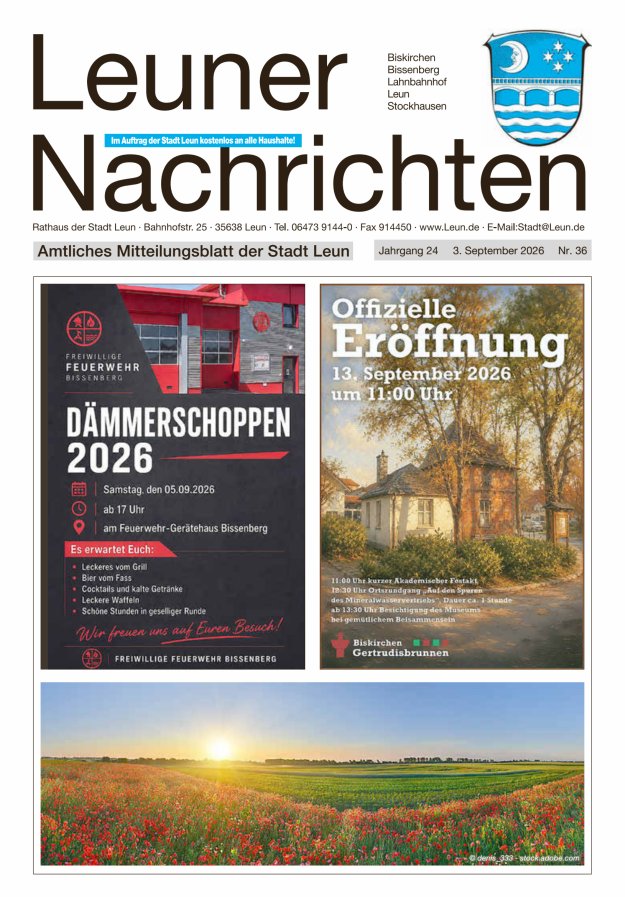 Leuner Nachrichten Titelblatt 36/2026