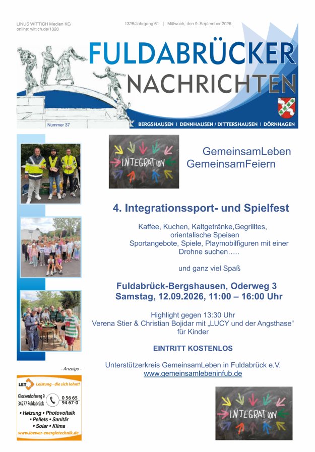 Fuldabrücker Nachrichten Titelblatt 37/2026