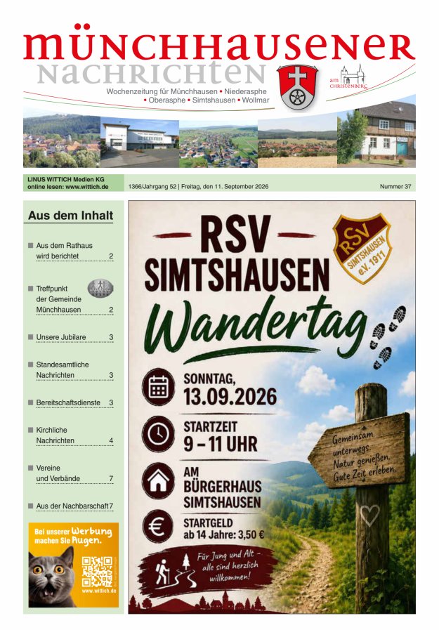 Münchhausener Nachrichten Titelblatt 37/2026