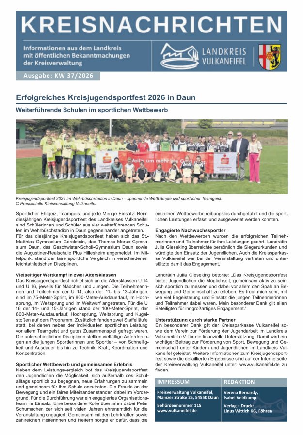 Kreisnachrichten Titelblatt 37/2026
