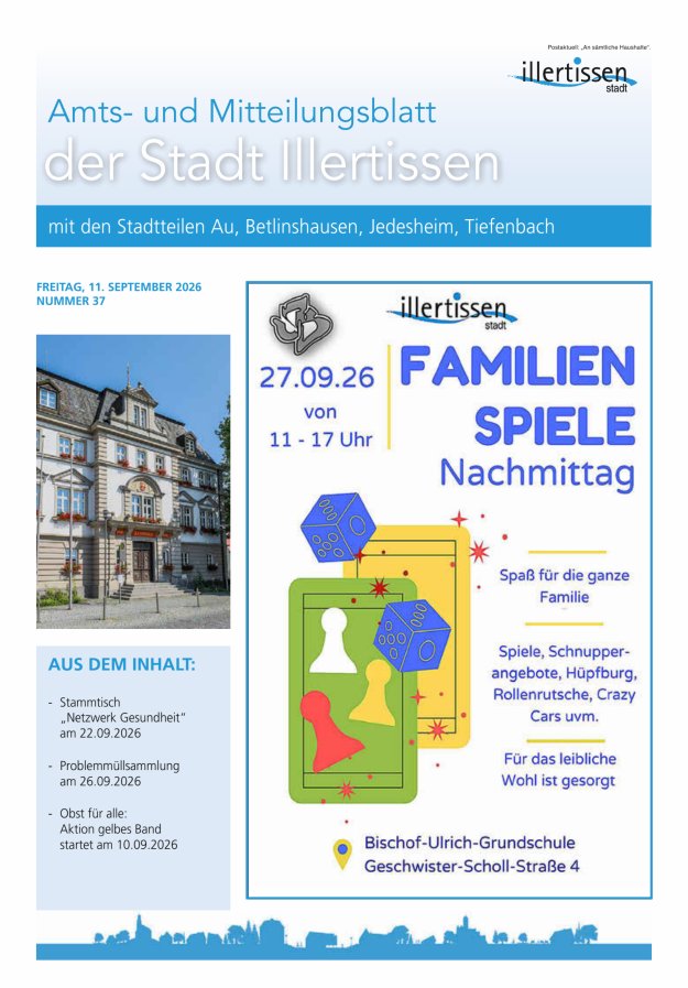 Amts- und Mitteilungsblatt Stadt Illertissen Titelblatt 37/2026