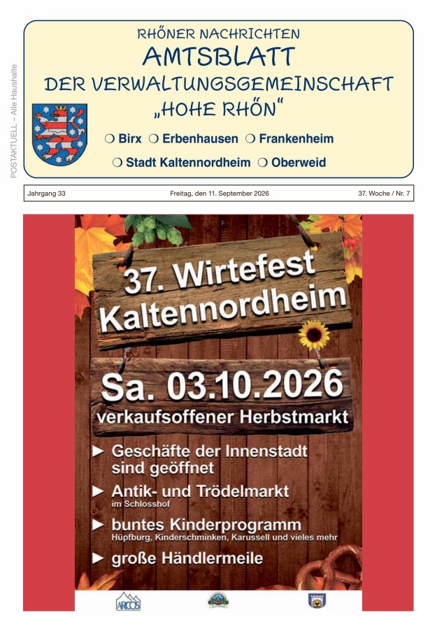 Rhöner Nachrichten Titelblatt 07/2026