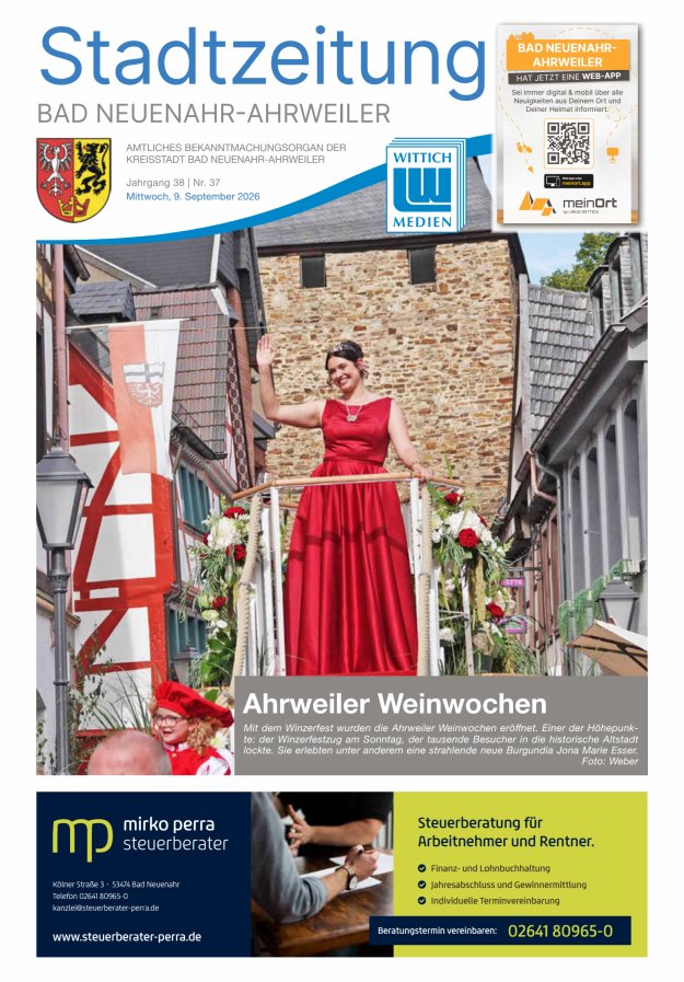 Stadtzeitung Bad Neuenahr-Ahrweiler Titelblatt 37/2026