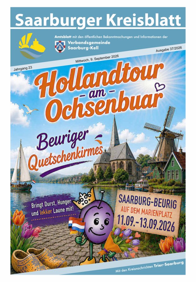 Saarburger Kreisblatt Titelblatt 37/2026