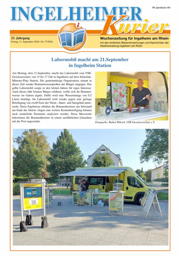 Ingelheimer Kurier Titelblatt 37/2026
