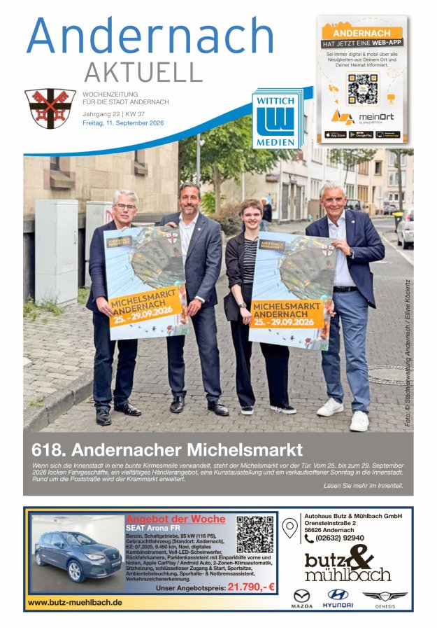 Andernach aktuell Titelblatt 37/2026