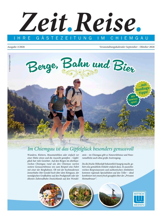 Zeit.Reise. Gästezeitung Chiemgau Titelblatt 23/2026