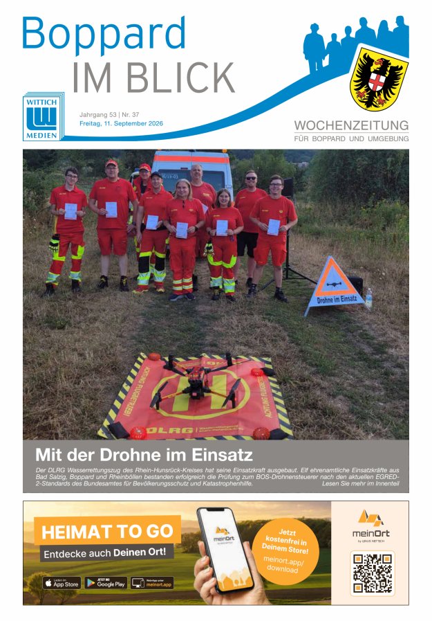 Boppard im Blick - Heimatzeitung für die Stadt Boppard Titelblatt 37/2026
