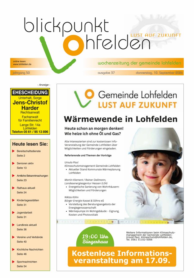 Blickpunkt Lohfelden Titelblatt 37/2026