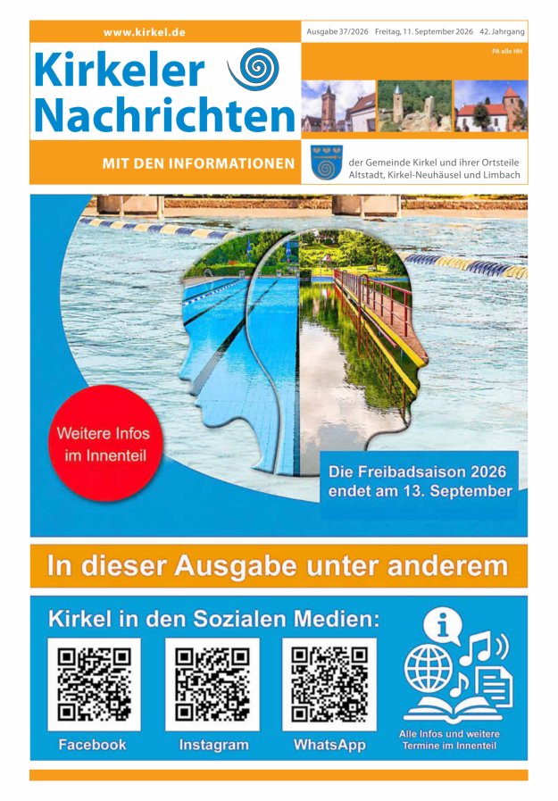 Kirkeler Nachrichten Titelblatt 37/2026