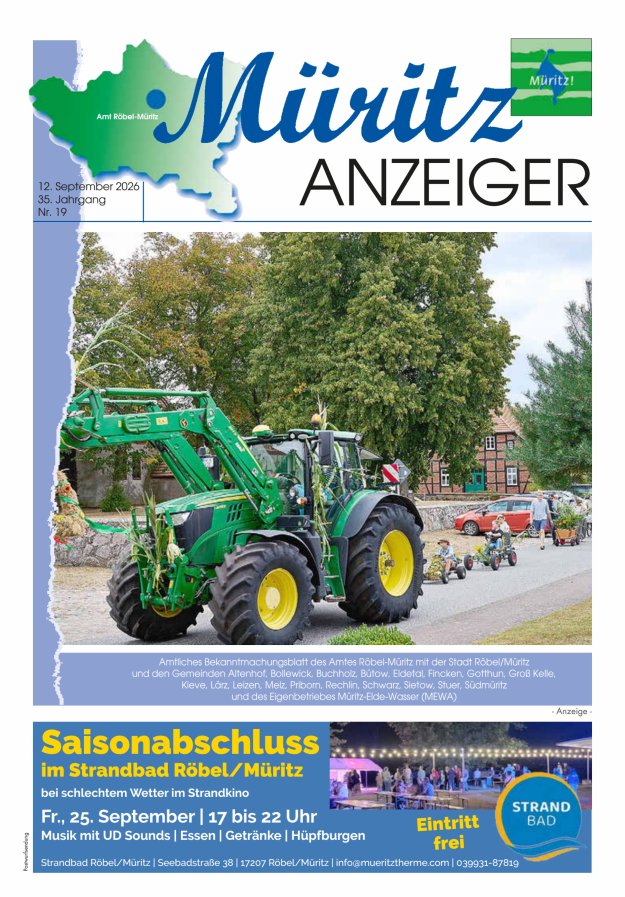 Müritz-Anzeiger Titelblatt 19/2026