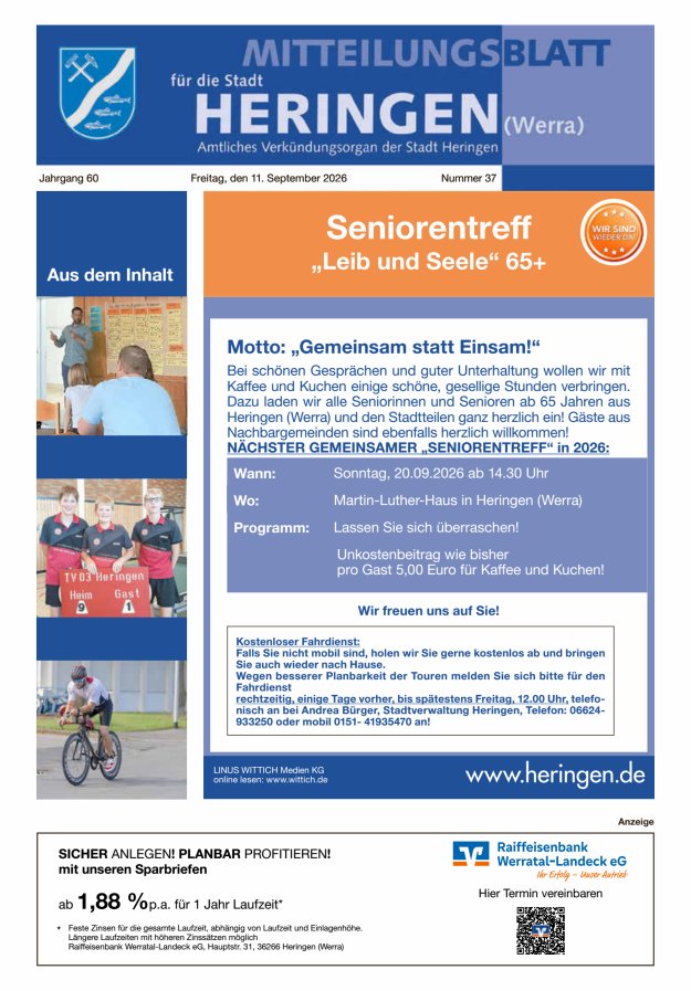 Mitteilungsblatt Heringen Titelblatt 37/2026