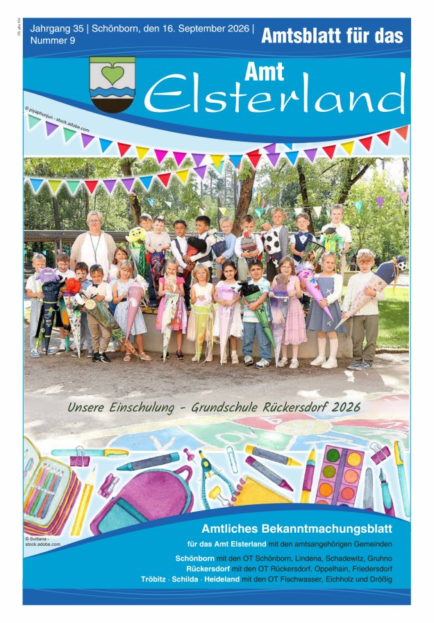 Amtsblatt für das Amt Elsterland Titelblatt 09/2026