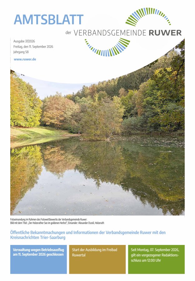 Amtsblatt VG Ruwer Titelblatt 37/2026