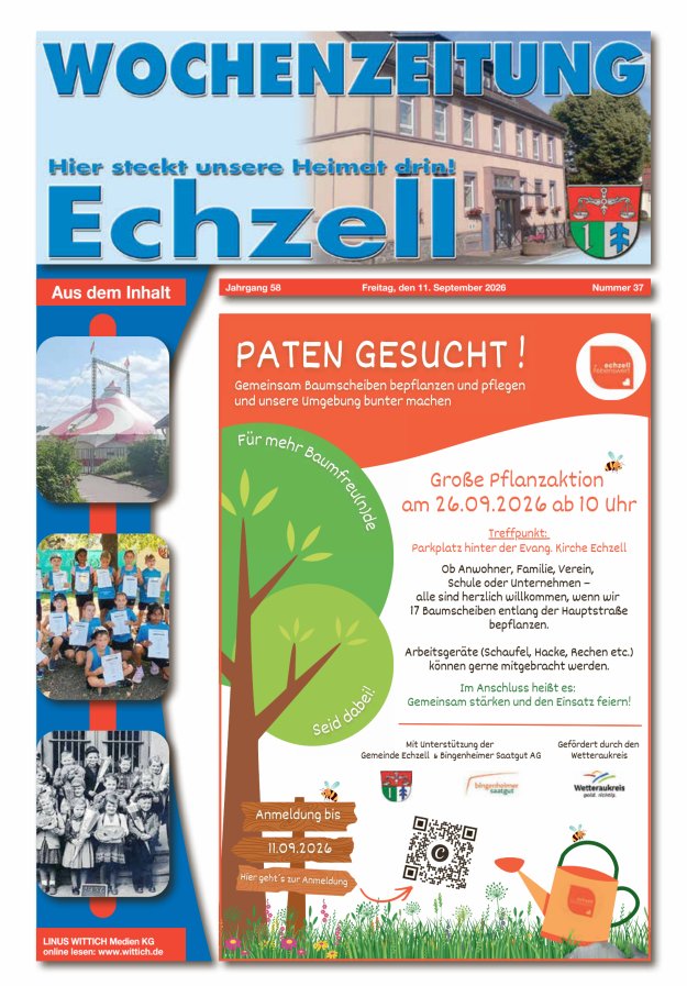 Wochenzeitung für die Gemeinde Echzell Titelblatt 37/2026