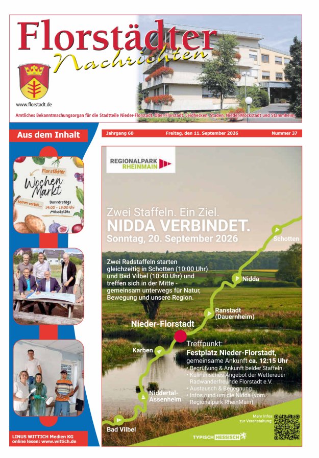 Florstädter Nachrichten Titelblatt 37/2026