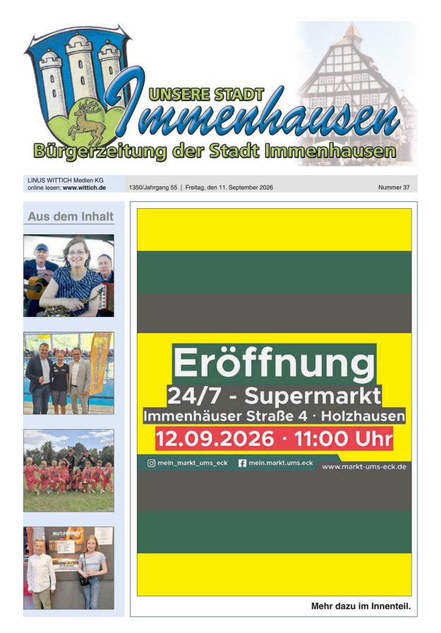 Unsere Stadt Immenhausen Titelblatt 37/2026