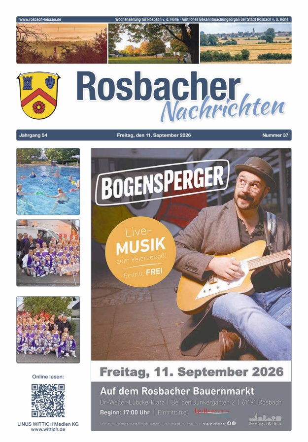 Rosbacher Nachrichten Titelblatt 37/2026