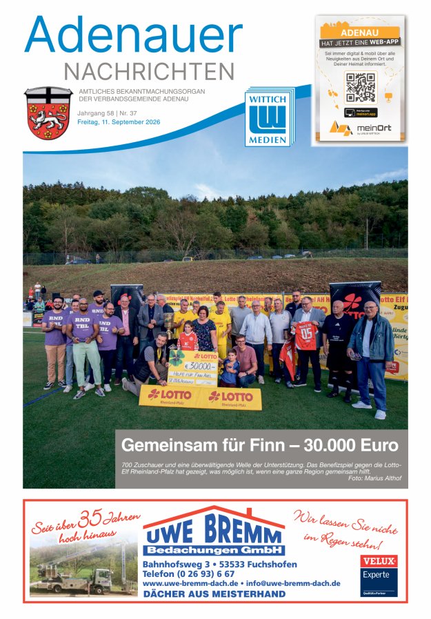Adenauer Nachrichten Titelblatt 37/2026