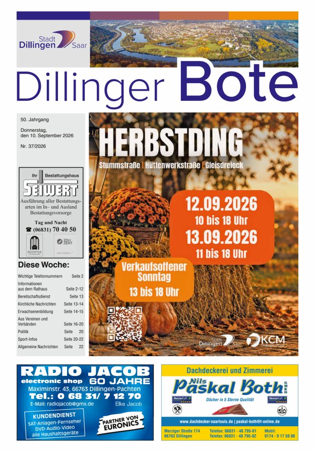 Dillinger Bote Titelblatt 37/2026