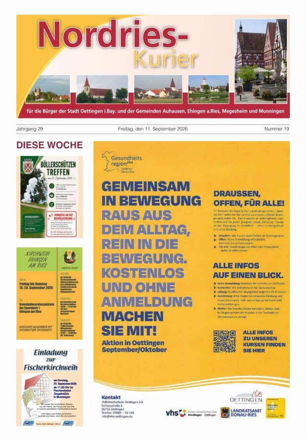 NordRies-Kurier Titelblatt 19/2026