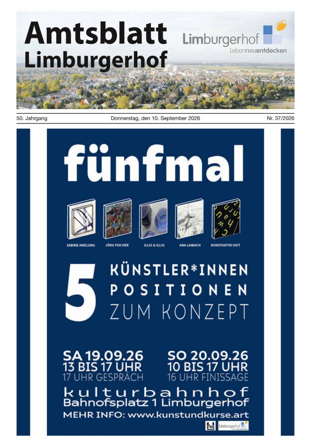 Amtsblatt Limburgerhof Titelblatt 37/2026