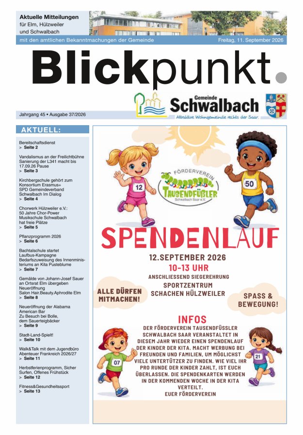 Blickpunkt Schwalbach Titelblatt 37/2026