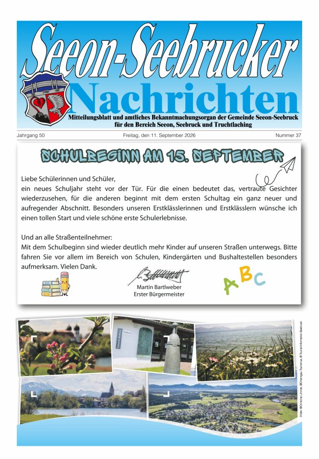 Seeon-Seebrucker Nachrichten Titelblatt 37/2026