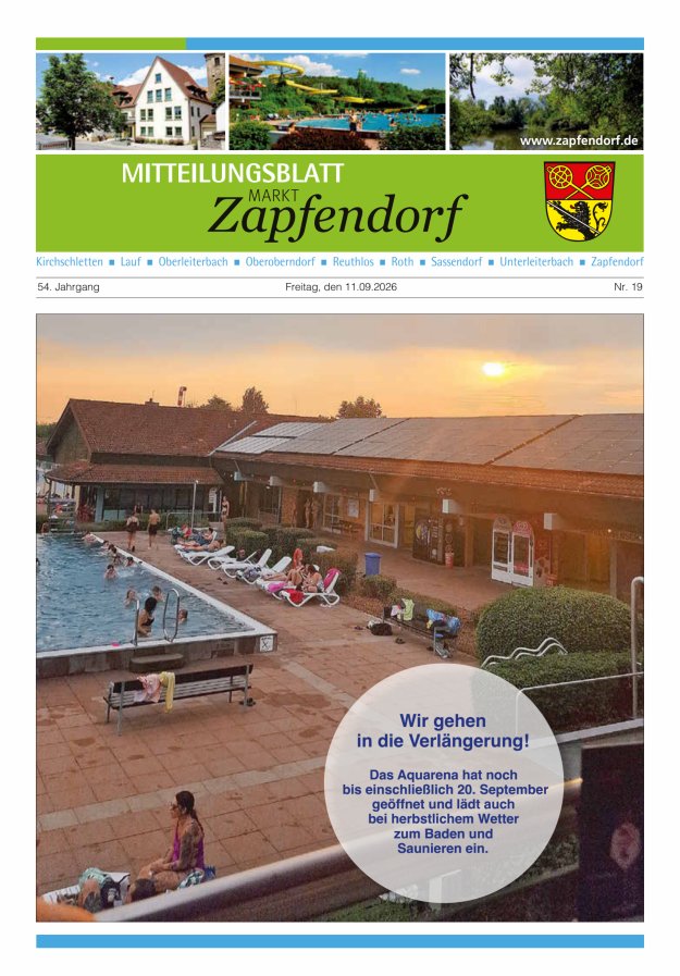 Mitteilungsblatt Markt Zapfendorf Titelblatt 19/2026