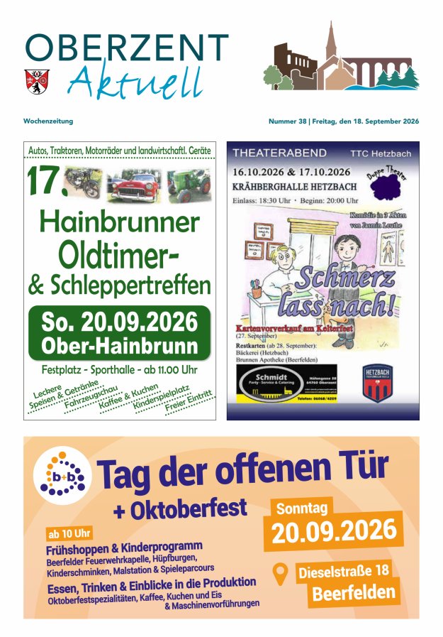 Oberzent aktuell Titelblatt 38/2026