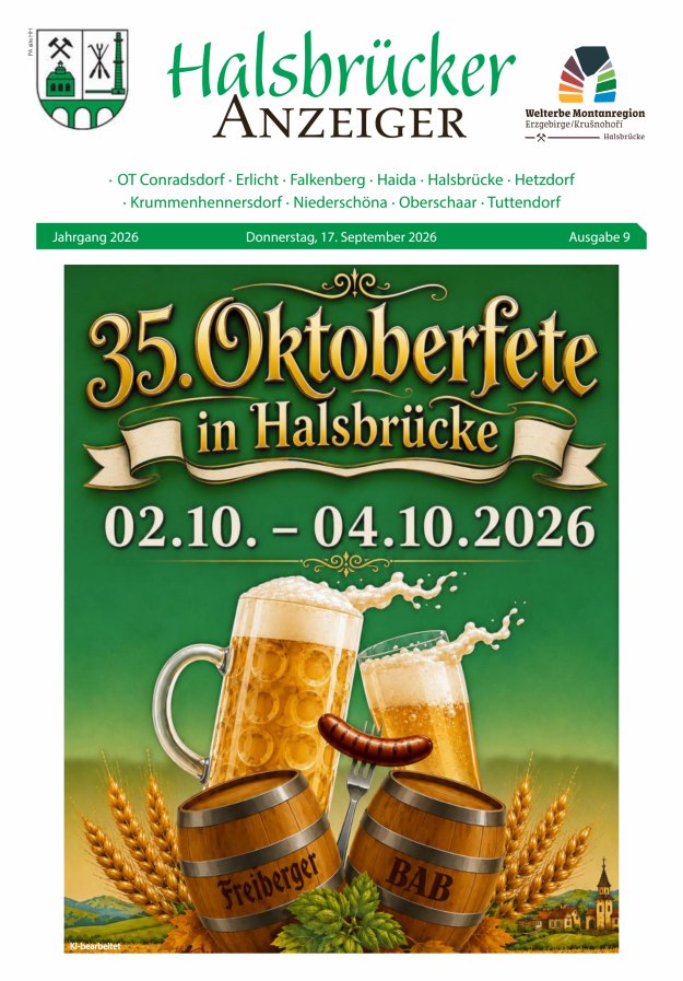 Halsbrücker Anzeiger Titelblatt 09/2026