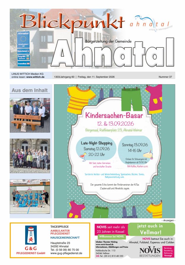Blickpunkt Ahnatal Titelblatt 37/2026