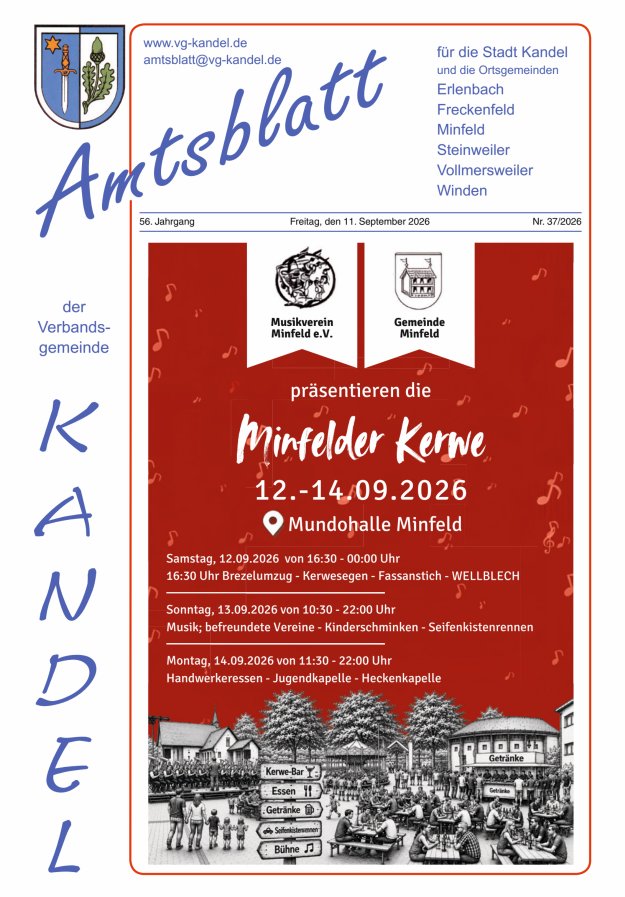 Amtsblatt VG Kandel Titelblatt 37/2026