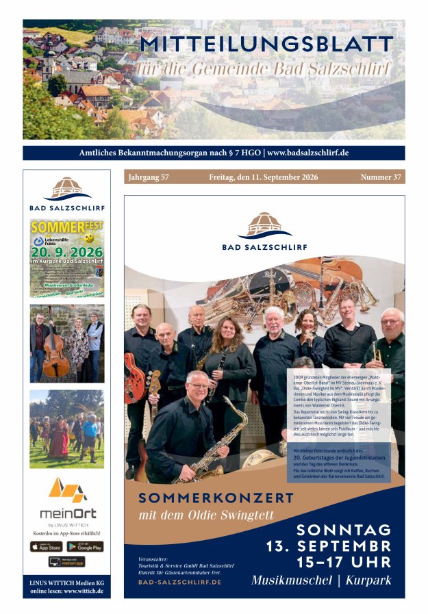 Amtliches Bekanntmachungsorgan der Gemeinde Bad Salzschlirf Titelblatt 37/2026