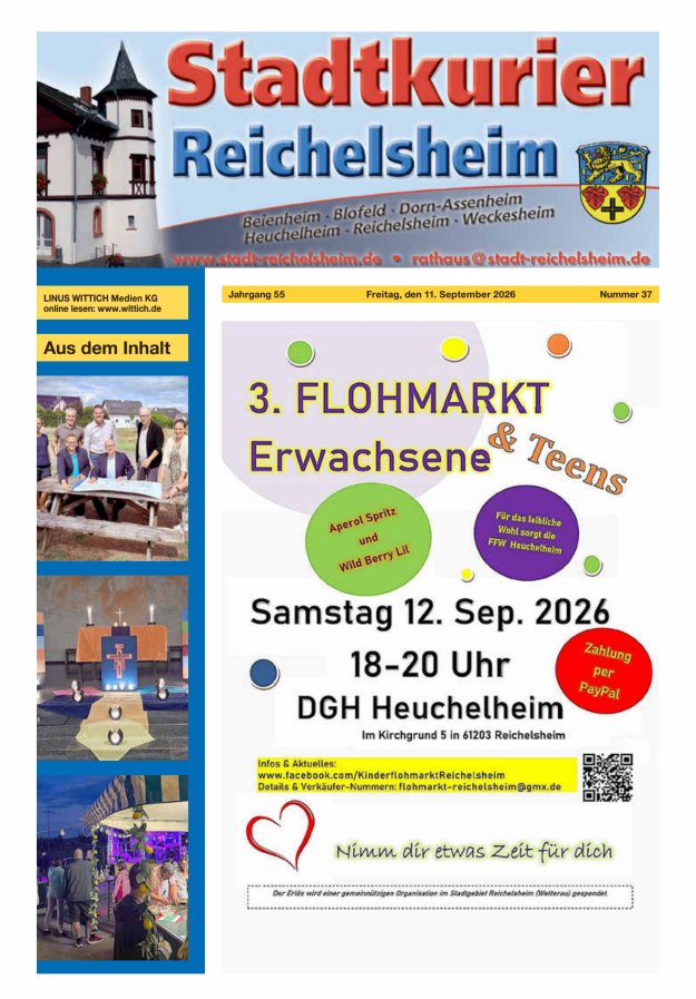 Stadtkurier Reichelsheim Titelblatt 37/2026