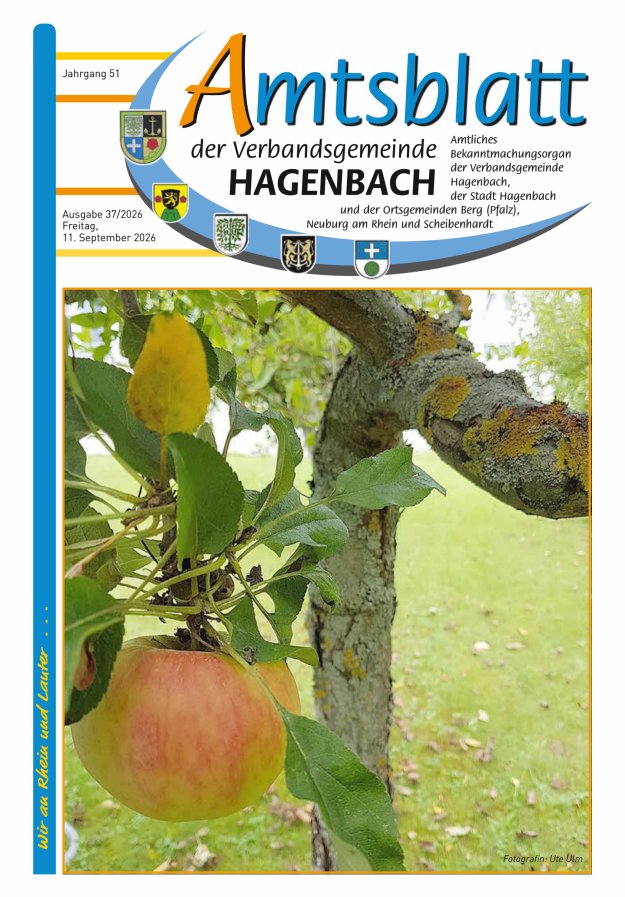 Amtsblatt der VG Hagenbach Titelblatt 37/2026