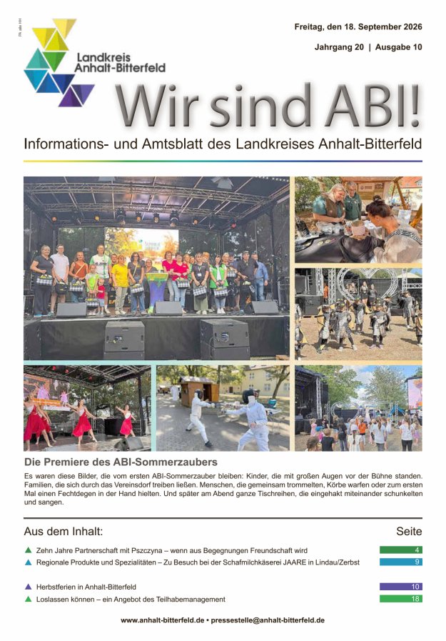 Informations- und Amtsblatt des LK Anhalt-Bitterfeld Titelblatt 10/2026