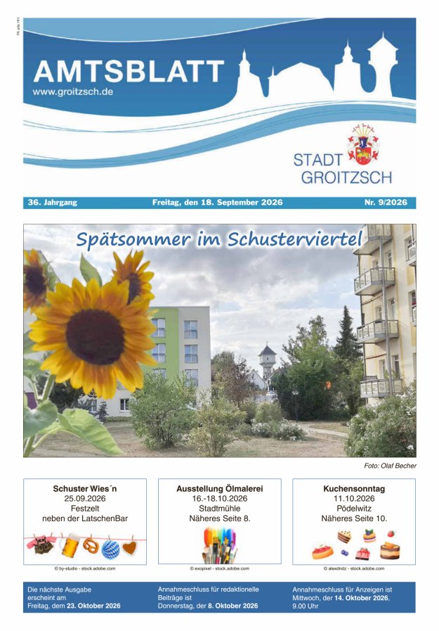 Amtsblatt Stadt Groitzsch Titelblatt 09/2026